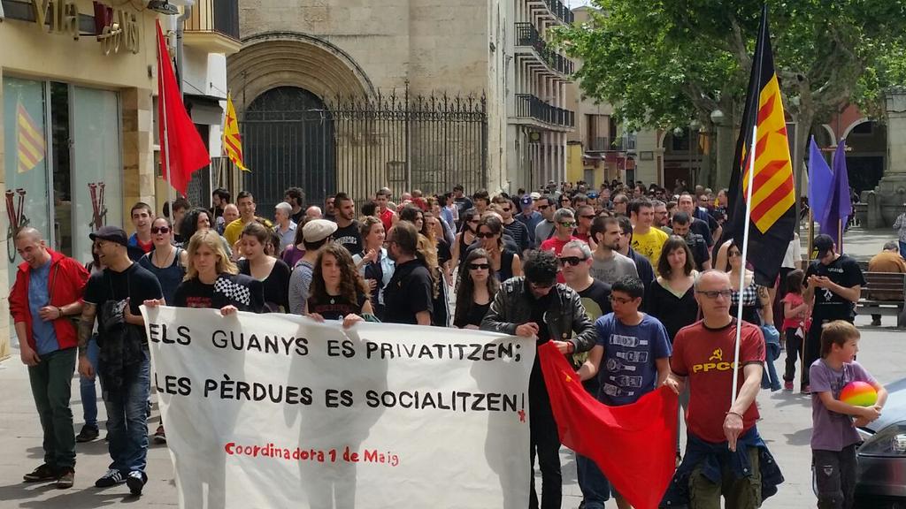 Prop de 300 persones a l'1 de maig a Vilafranca del Penedès