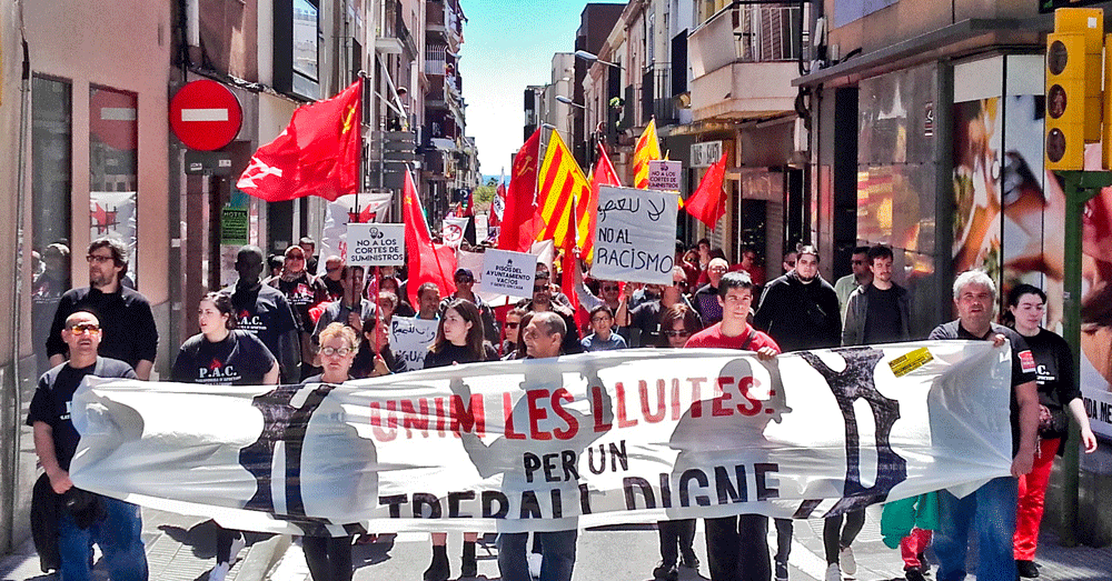 400 treballadors s'uneixen en la lluita per un treball digne durant el Primer de Maig a Mataró